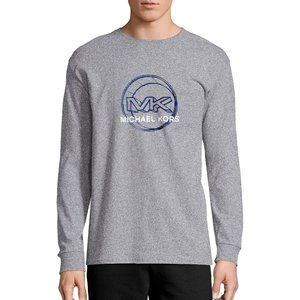 NEW! Michael Kors Double LOGO Grey Pull Over Sweatshirt Top- Size M